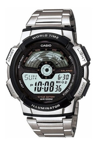 Reloj Casio Hombre Digital De Acero 100 Metros Ae-1100wd