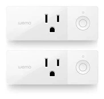 Wemo 43K-720-0224R Mini Smart Plug Compatible with Alexa, Google Assistant  & Apple HomeKit(F7C063-CC), 2-Pack