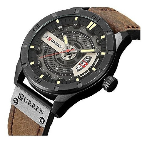 Curren Hombres Cuarzoanalogico Relojes Militar Deporte Negro