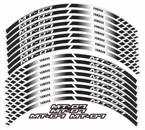 Kit Adesivo Refletivo Roda Compatível Com Yamaha Mt 07 Fri51 Cor ADESIVO EMBLEMA GRÁFICO REFLETIVO MT 07