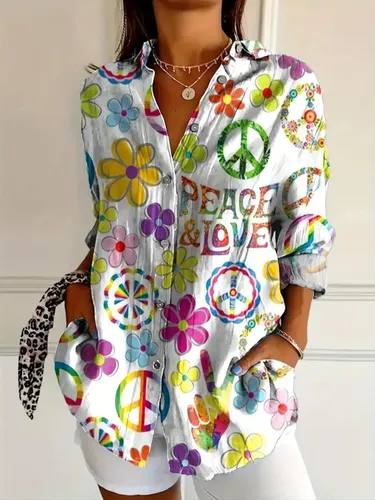 Blusa Plus Size Feminina Hippie Floral Peace & Love | MercadoLivre