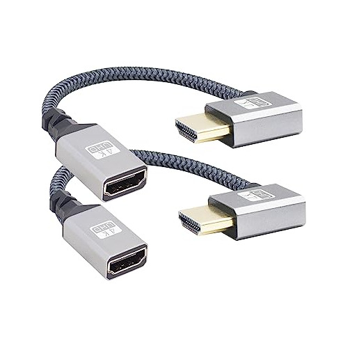 Riieyoca Cable Trenzado De Ángulo Recto Uhd 4k Hdmi Hembra A