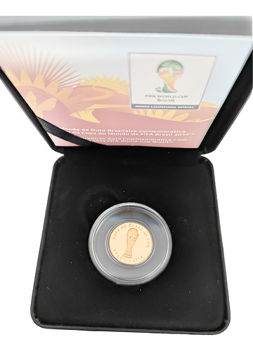 Moeda De Ouro Comemorativa Copa Do Mundo Fifa Brasil 2014 (Usado)