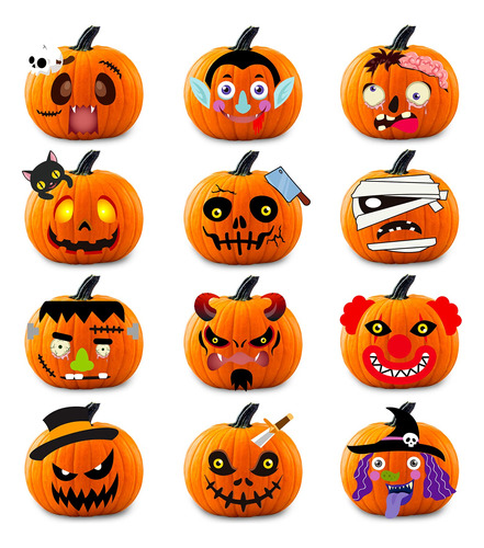 24 Paquetes De Pegatinas De Decoración De Calabaza De ...