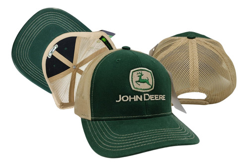 Gorra Estilo John Deere Verde Malla Trucker - Gjd-500ve