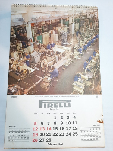 Imagen 3 de 9 de Antiguo Almanaque Pirelli 1961 Impecable Ro 1832