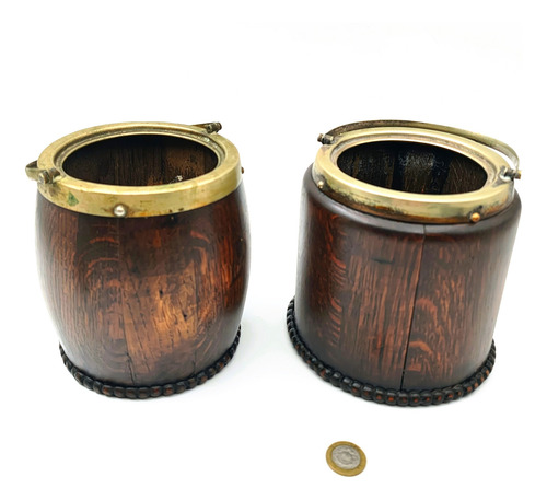 Baldes Antiguos De Madera Organizadores (x2) - Cocina (Usado)