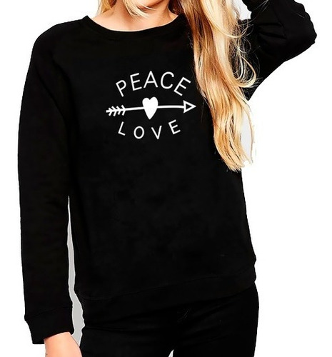 Sudadera Sweater Corazon Flecha Amor Y Paz + Regalo C/ Envio