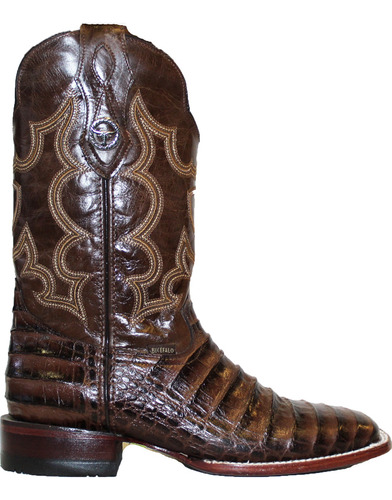 Botas Texanas Piel Hombre Grabado Panza D Cocodrilo Cuadrada