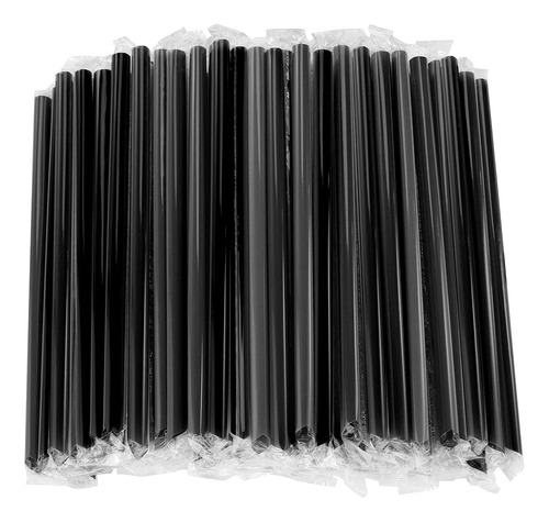100 Pajitas Negras Boba Straws Jumbo Para Batidos, Individua