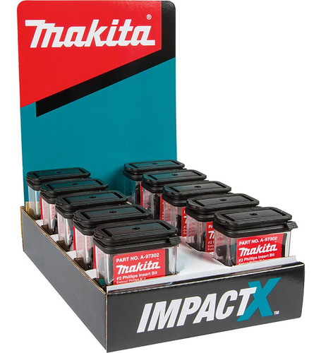 Makita A-97302-10 Punta Phillips #2 Impact X (caja Tic Tac 2