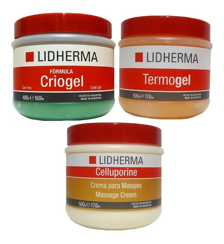 Termogel + Criogel + Celluporine Celulitis Reductor Lidherma