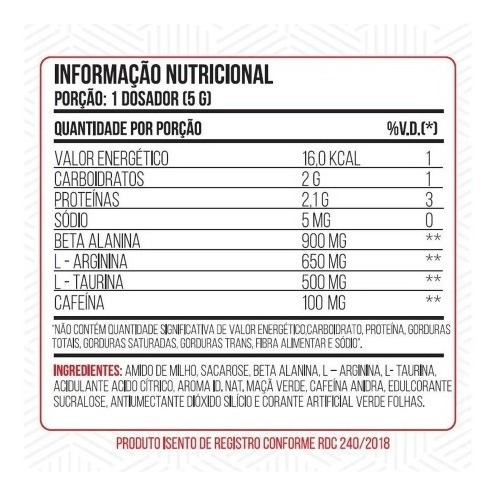 Imagem 2 de 2 de Pure Pre Workout 100g Pure Tech