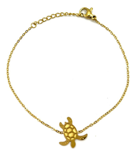 Pulsera Acero Dorado Para Mujer Forma Tortuga Marina Mini Eg