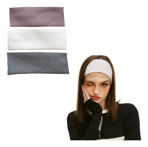 Banda Diademas Elásticas Unicolor De Cabello, Deportiva Yoga