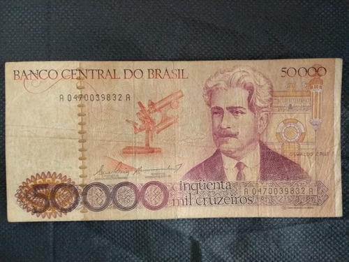 Cedula De 50000 Cruzeiros Oswaldo Cruz 