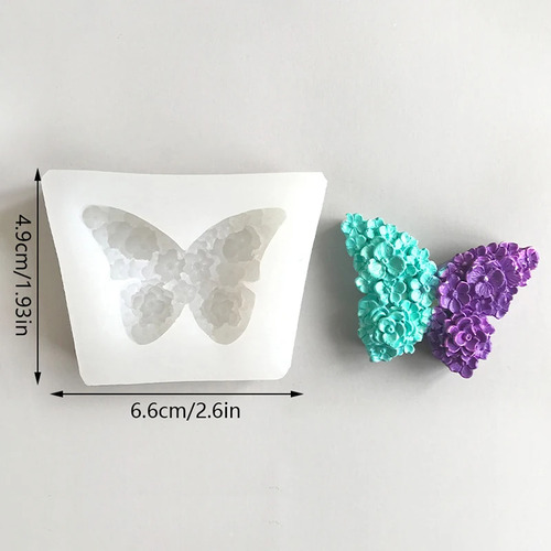 Molde Silicona Mariposa Con Flores Jabones Vela Resina Yeso Sin Elección