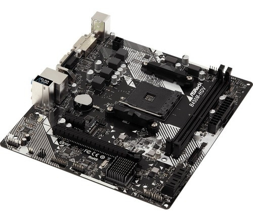 Placa madre Asrock B450m-hdv R4.0 Amd Am4 Ryzen Ddr4 B450