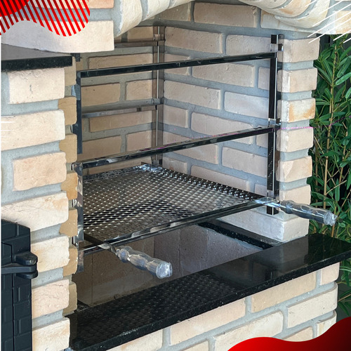 Suporte Inox Grelha Moeda Largura Variável 50cm Comprimento
