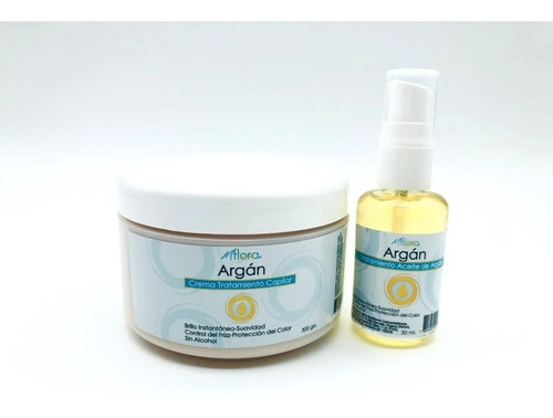 1 Crema Argan 300 Grs Flora + 1 Aceite Argan 30ml Flora