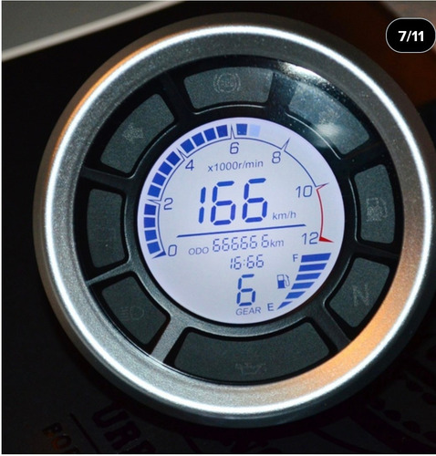 Motocicleta Lcd Digital Velocímetro Odômetro Tacômetro Mf-6
