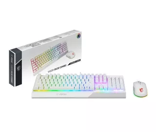 Combo Teclado Y Mouse Msi Vigor Gk30 White Rgb