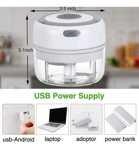 Fwefwa Mini Cortador De Ajo Eléctrico Inalámbrico Portátil