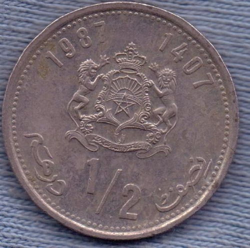 Marruecos 1/2 Dirham 1987 * Escudo *