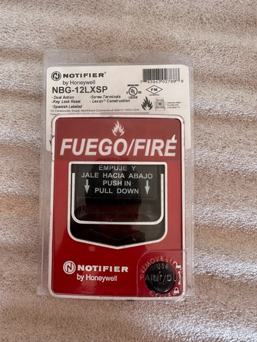 Estación Manual De Alarma Notifier Nbg-12lxsp Para Incendios Rojo