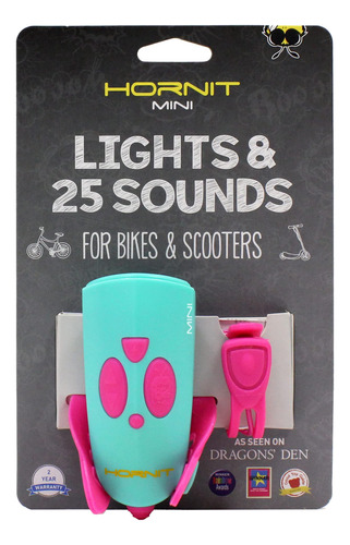 Hornit Mini Bocina De Bicicleta Y Scooter Y Luz De Seguridad