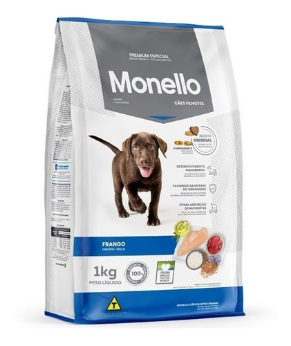 Alimento Monello Premium Especial para perro cachorro sabor pollo en bolsa de 1kg