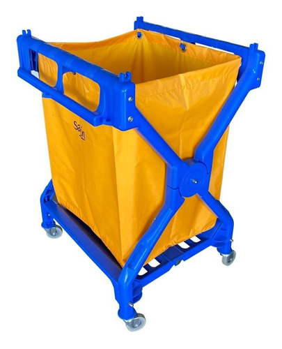 Carrito Para Lavandería Plegable Tijera Azul 