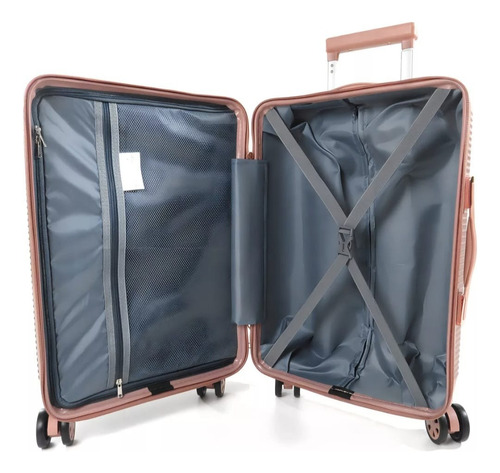 Kit Mala Viagem 23 Kilos Com Ziper Estensor + Frasqueira Rosa
