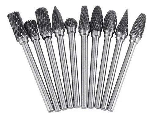 La Fresadora Giratoria Kit 10 Lija Metal De Tungsteno