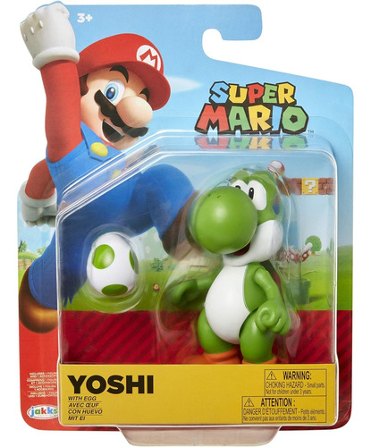 Super Mario Figuras De Acción De 11 Cm Yoshi Verde Con Huevo