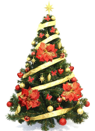 Árbol De Navidad Premium 1,50+ Kit Rojo Oro Pzas- P.premium