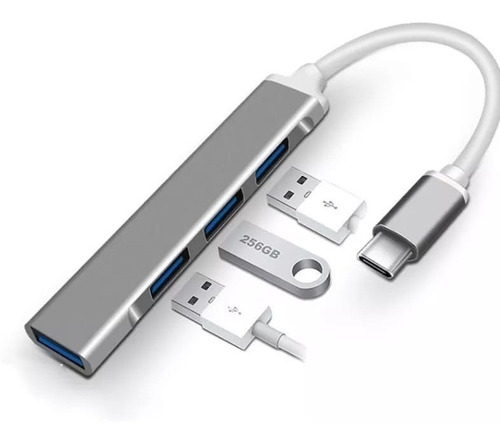 Hub Usb Tipo C Thunderbolt Divisor Múltiple De 4 Puertos Usb