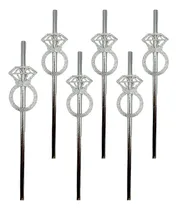 Comprar Popotes Platas Anillo Despedida Soltera 6 Piezas Team Bride