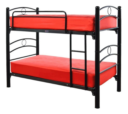 Cama individual CL Muebles 675t individual color negro fabricada en tubular acero inoxidable