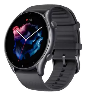 Smartwatch Amazfit Fashion GTR 3 1.39" caja de aleación de aluminio thunder black, malla thunder black de silicona