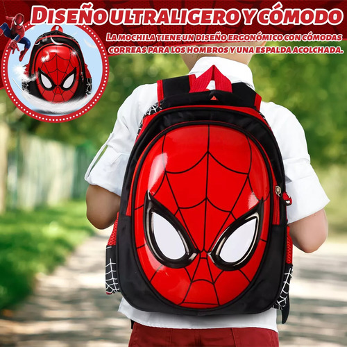Mochila De Dibujos Animados 3d De Spider-man Para Niños En Edad Preescolar
