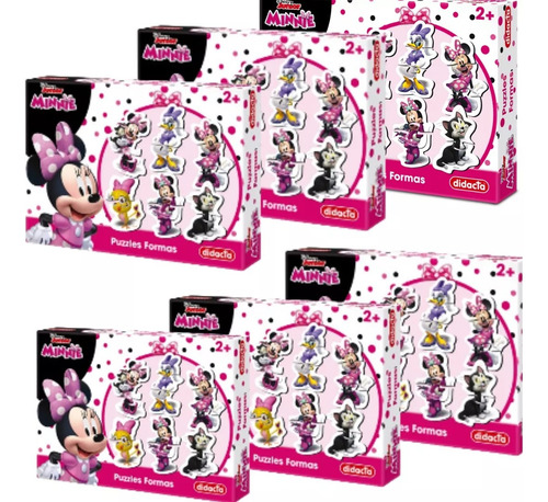 Puzzles Minnie Formas Didacta Para Niños X6 Unidades