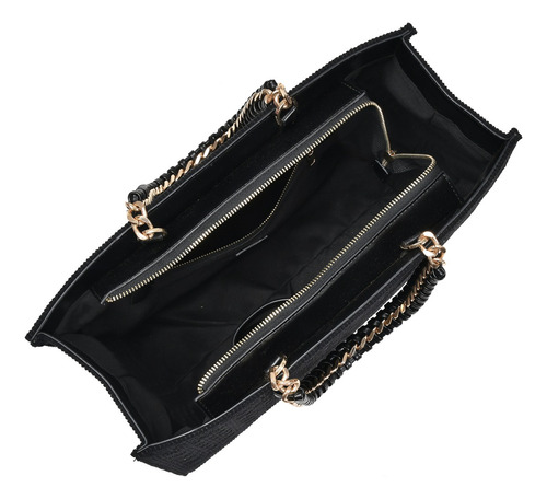 Bolsa Tote Grande Jacquard Preto Ref: B1-134-01 Preto Monograma Via Marte Preto