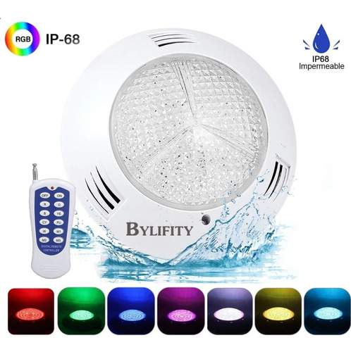 Lampara Para Alberca 35w Luz Led Piscina Rgb 7 Colors Ac12v