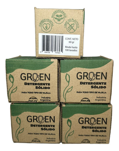Detergente Solido 60gr Por 5 Unidades