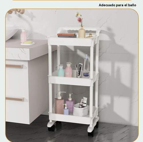 Carrito Organizador Con Ruedas 4 Niveles Para Cocina Y Baño 3 Capas 2 Pasamanos