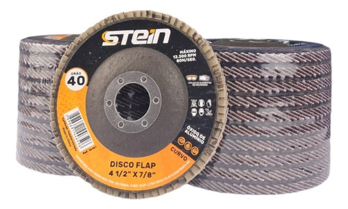 20 Peças Disco Flap Curvo 4.1/2 115mm Metais Ferrosos G40