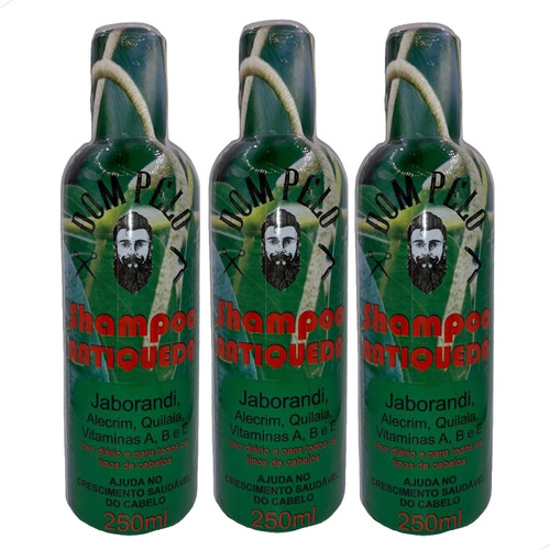 3 Shampoo Antiqueda Crescimento Saudável Jab Dom Pelo 250ml