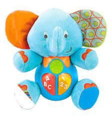 Peluche Didactico Amigo Inteligente Elefante Celeste Winfun 