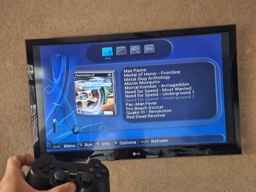 Playstation 2 Fat C/ Hd Configurado Lotado De Jogos Ps2 Fat Com Hd Cheio De Conteudo! Preto (Usado)